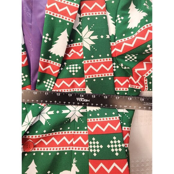 Opposuit Mens suit Size 36 Christmas Green Tree Holiday With Tie - Picture 7 of 16